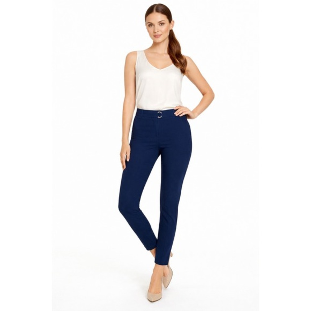 Montgomery Post Janae Skinny Presentation Ponte Pant Navy‎ Blue LP Petite NWT
